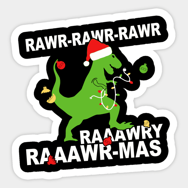 Rex Christmas Funny dinosaur xmas Gift Sticker by dennex85